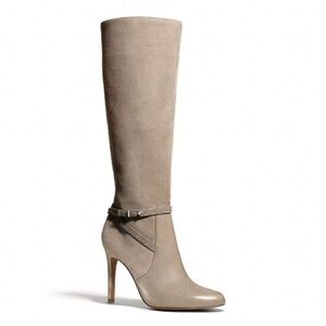 Coach Ursala Knee High Stiletto Leather Suede Boots